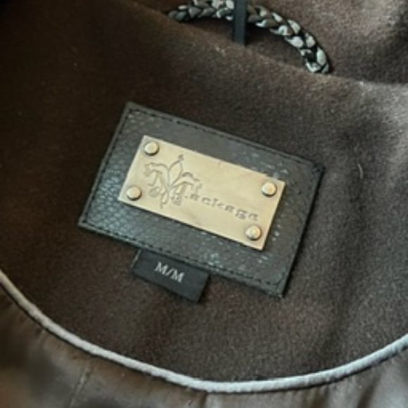 Mackage Brown Wool Double-Breasted Coat Size M! - Picture 7 of 16